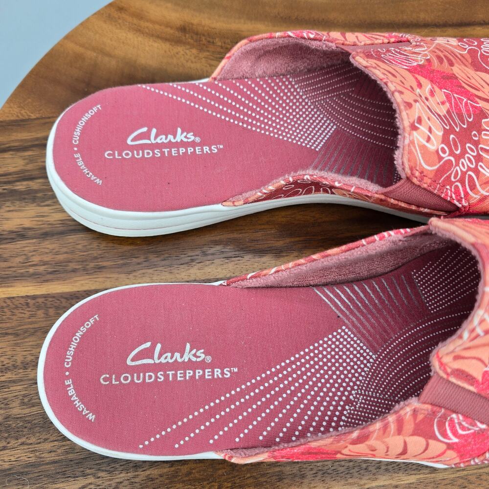 Clarks Cloudsteppers Women's Coral Pink Slide Mule - Picture 7 of 9